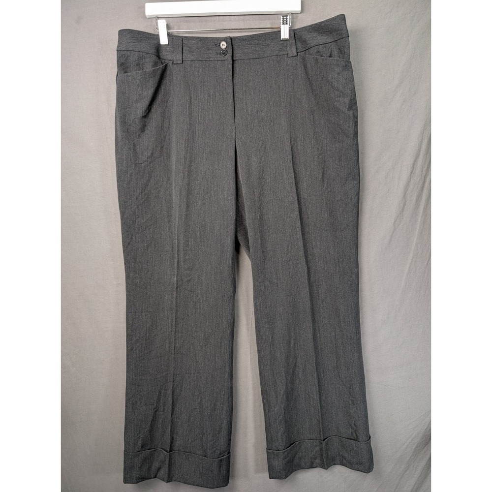 Lane Bryant Gray Wide Leg Cuffed Dress Pants 208606 Size 20